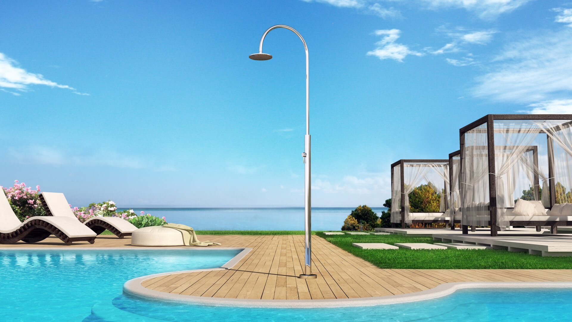 Bild Außendusche, Pool, Garten - Aria Cylinder Inoxstyle